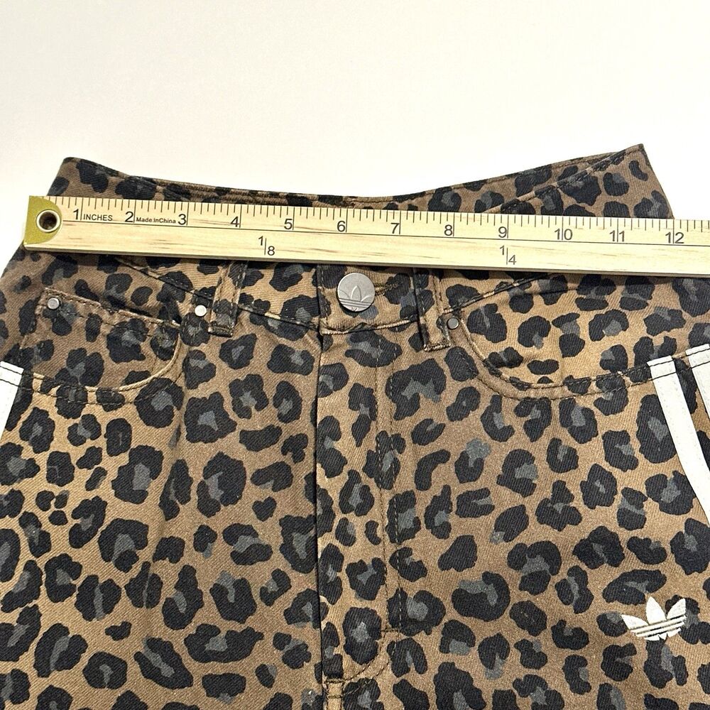 Adidas Originals 3 Stripes Leopard Denim/Bronze Bermuda Shorts KA2676, Womens 24 - Picture 5 of 14